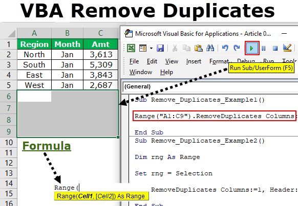 Vba Remove Duplicates How To Remove Duplicate Values In Excel Vba