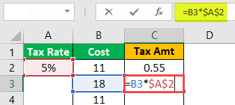 Dollar in Excel Example -1.0.9