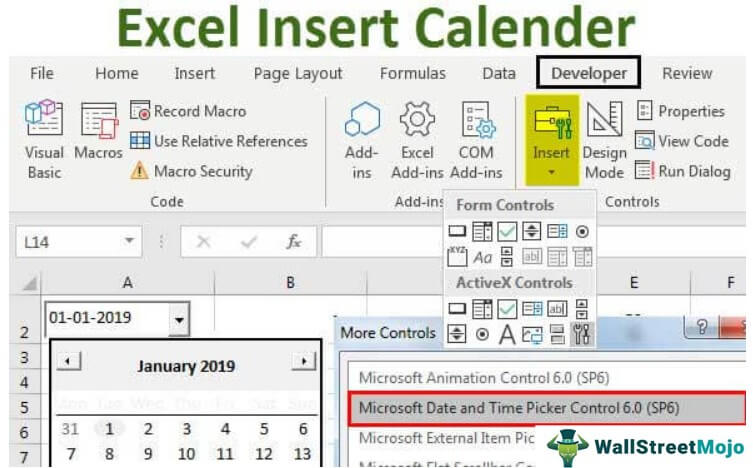 Insert Calendar in Excel | Top Examples to Create & Insert Excel Calender