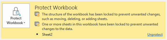 Protect Workbook Excel Example 1-2