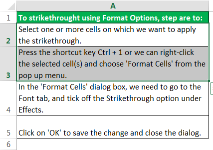 Strikethrough text Example 2-1