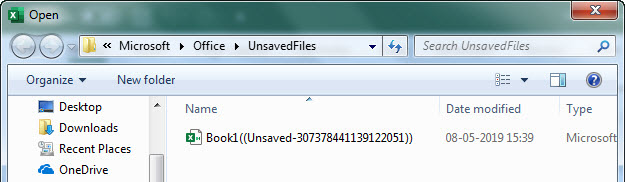 Recover unsaved file step 5
