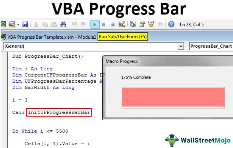 VBA Progress Bar | Create Progress Bar Chart using VBA Code