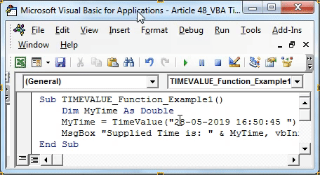 VBA TimeValue Example 2