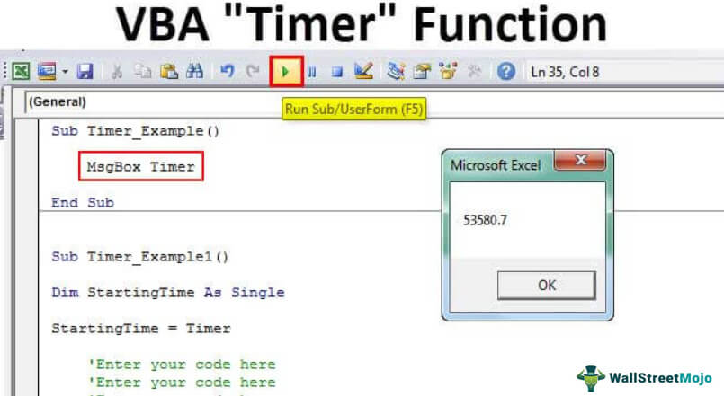 VBA Timer | Examples to use Excel VBA Timer Function