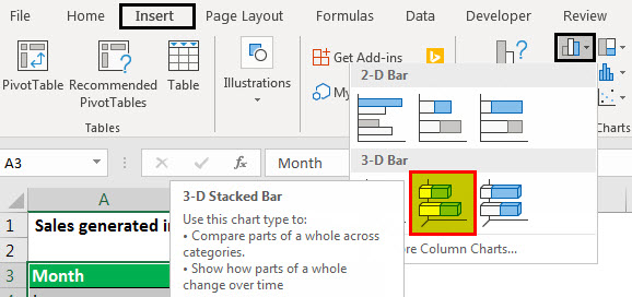 2d Stacked Column Chart Excel