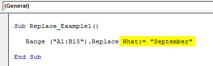 VBA Find and Replace example 1.5
