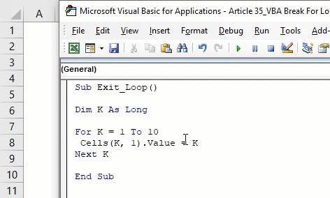 Vba Break For Loop How To Exit For Loop In Excel Vba