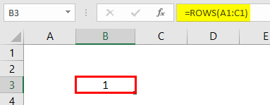 Rows Function in Excel Example2.1