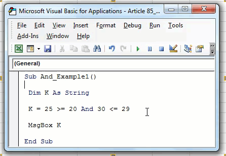 VBA AND Example 1-7