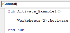 VBA Activate sheet Example 1-1