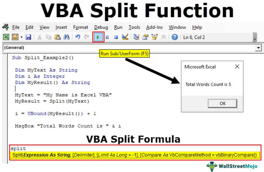 VBA Split Function
