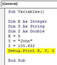 VBA debug print Example 1-3