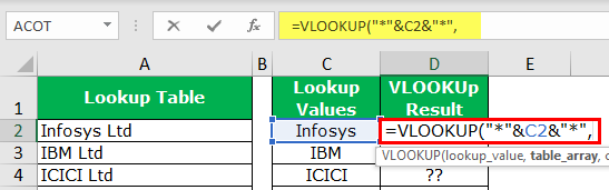 Wildcard in Excel Example 2-2