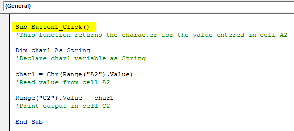 Vba Chr Get Character Of Ascii Code Using Chr Function