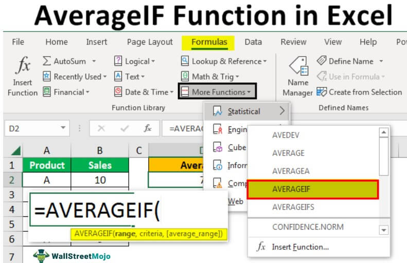 Excel AVERAGEIF Function