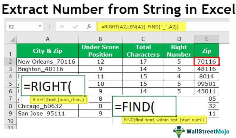 Extract Number from String Excel