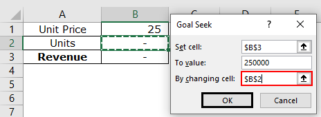 Goal Seek Excel Example 2-5