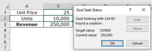 Goal Seek Excel Example 2-6