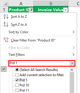 How to Filter in Excel Example 1.16