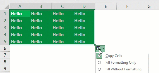 Drag and Drop in Excel Example 1-4