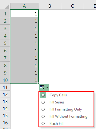 Drag and Drop in Excel Example 3-2