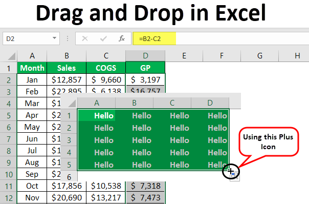 Drag and Drop in Excel