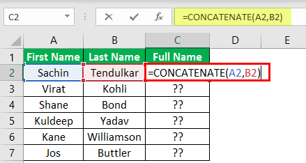 CONCATENATE Function Example 3-2