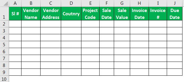 Excel Database Template Example 1
