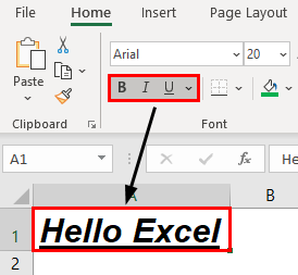 Excel Formatting Text Example 1.13