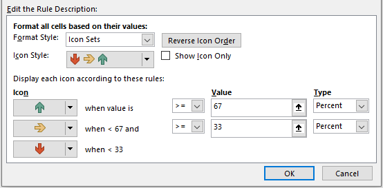 Excel Icon Sets Example 1-6