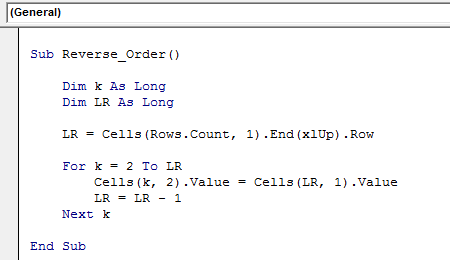 Using VBA Code Example 3.1