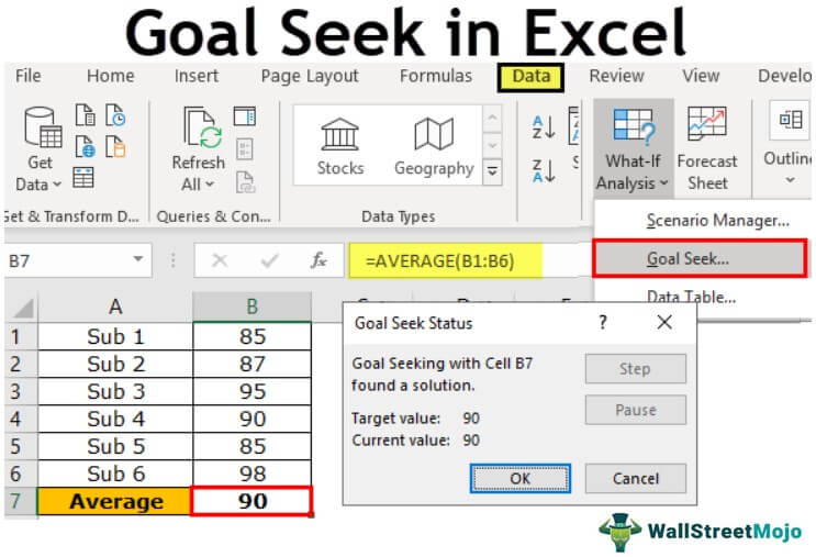 use goal seek excel 365