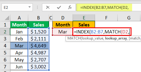 Index Match Function Example 1-4