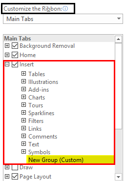 Ribbon in Excel Example 1.13