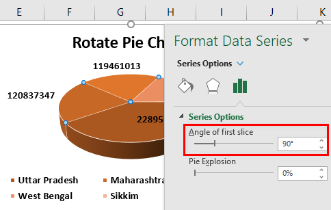 Rotate Pie Chart Excel