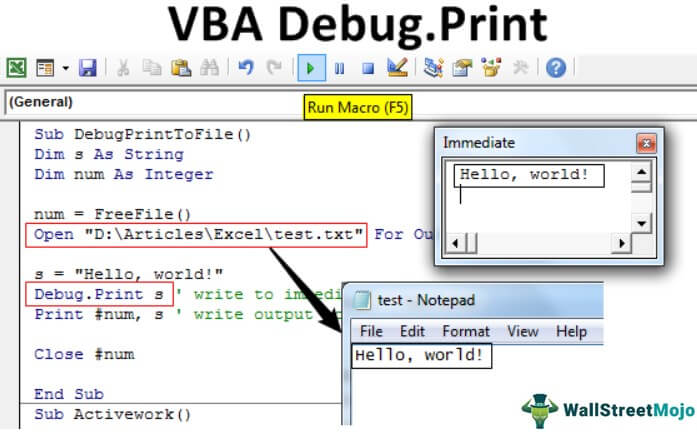 vba how which will debug