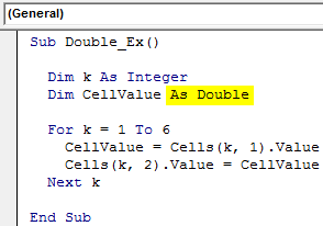 VBA Double Example 2-5