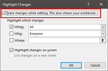 How to Track Changes in Excel Example 1.2
