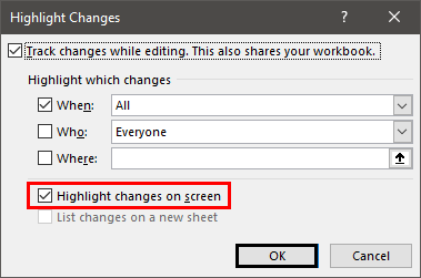 How to Track Changes in Excel Example 1.4