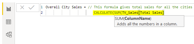 measure power bi (Overall City sales Calculate Sum Total Sales)