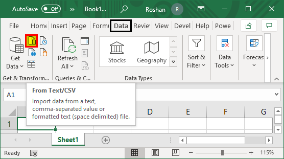 CSV Files into Excel Example 1.10.0