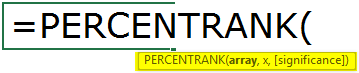 PERCENTRANK Function in Excel Formula