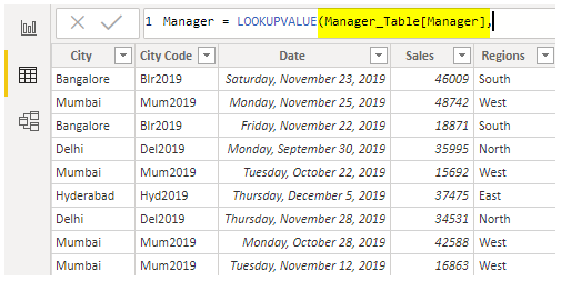 Power BI Vlookup (Manager table)