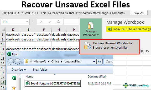 recover latest version of excel file