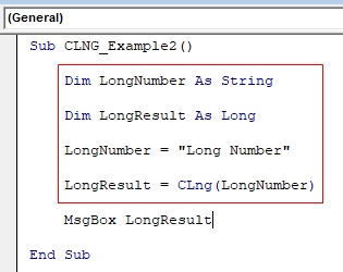 VBA CLNG Example 2.2