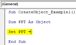 VBA CreateObject Example 1-3