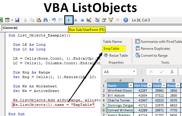 Vba Listobjects Guide To Listobject Excel Tables In Excel Vba