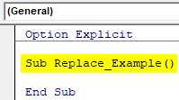 VBA Replace String Example 1