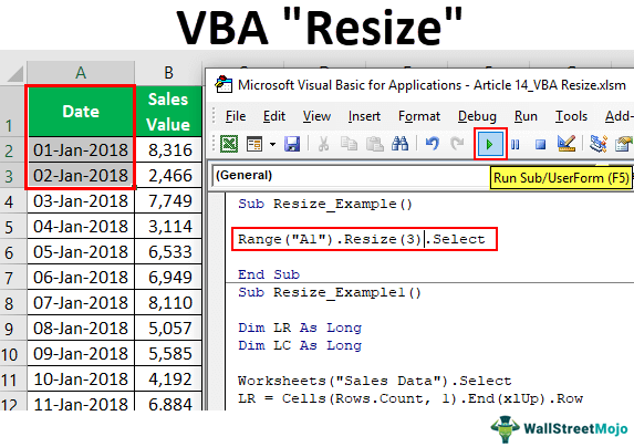 Vba Resize How To Use Resize Property In Excel Vba With Examples